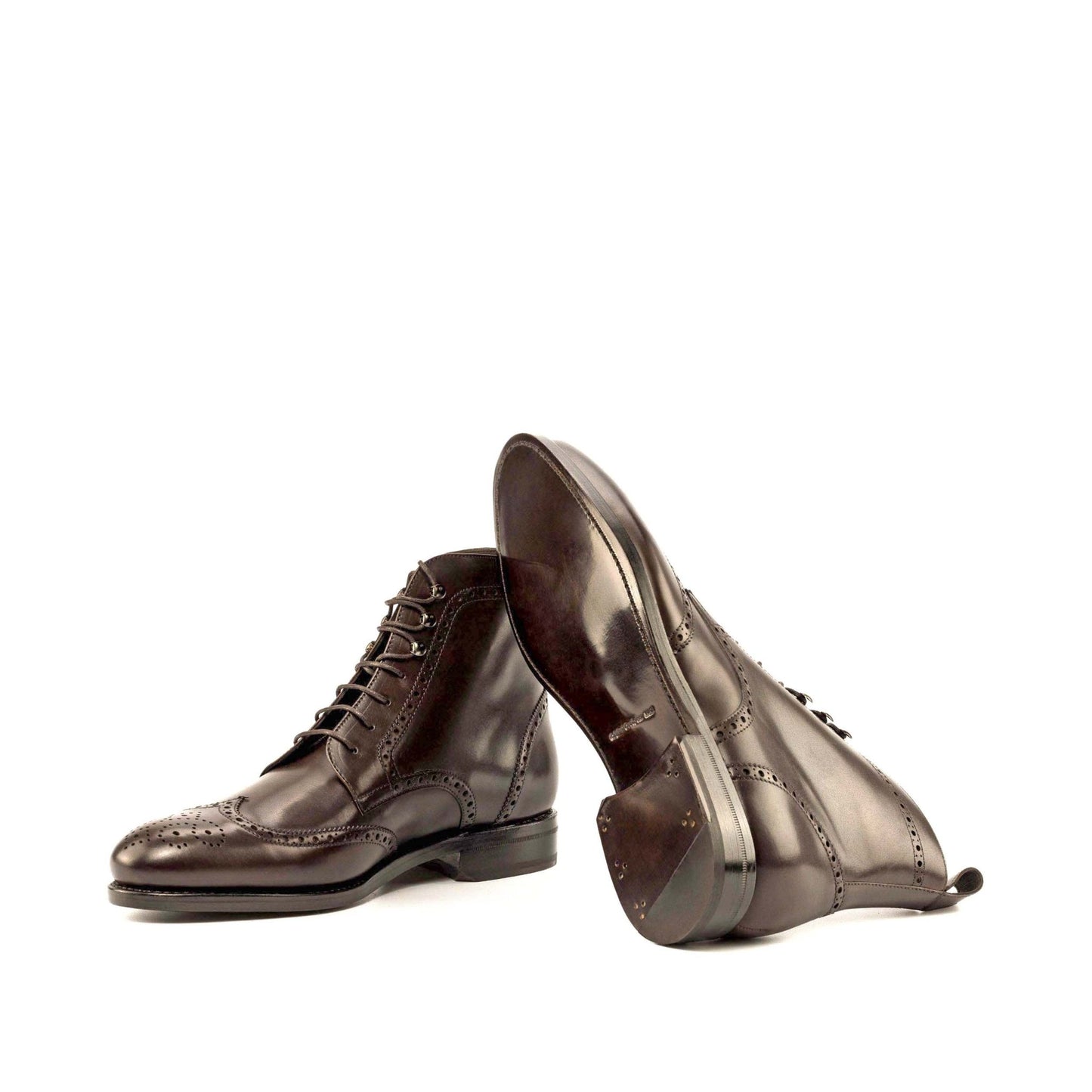 Full Brogue Boot in Dark Brown Box Calf - Zatorres | Free Shipping on orders over $200
