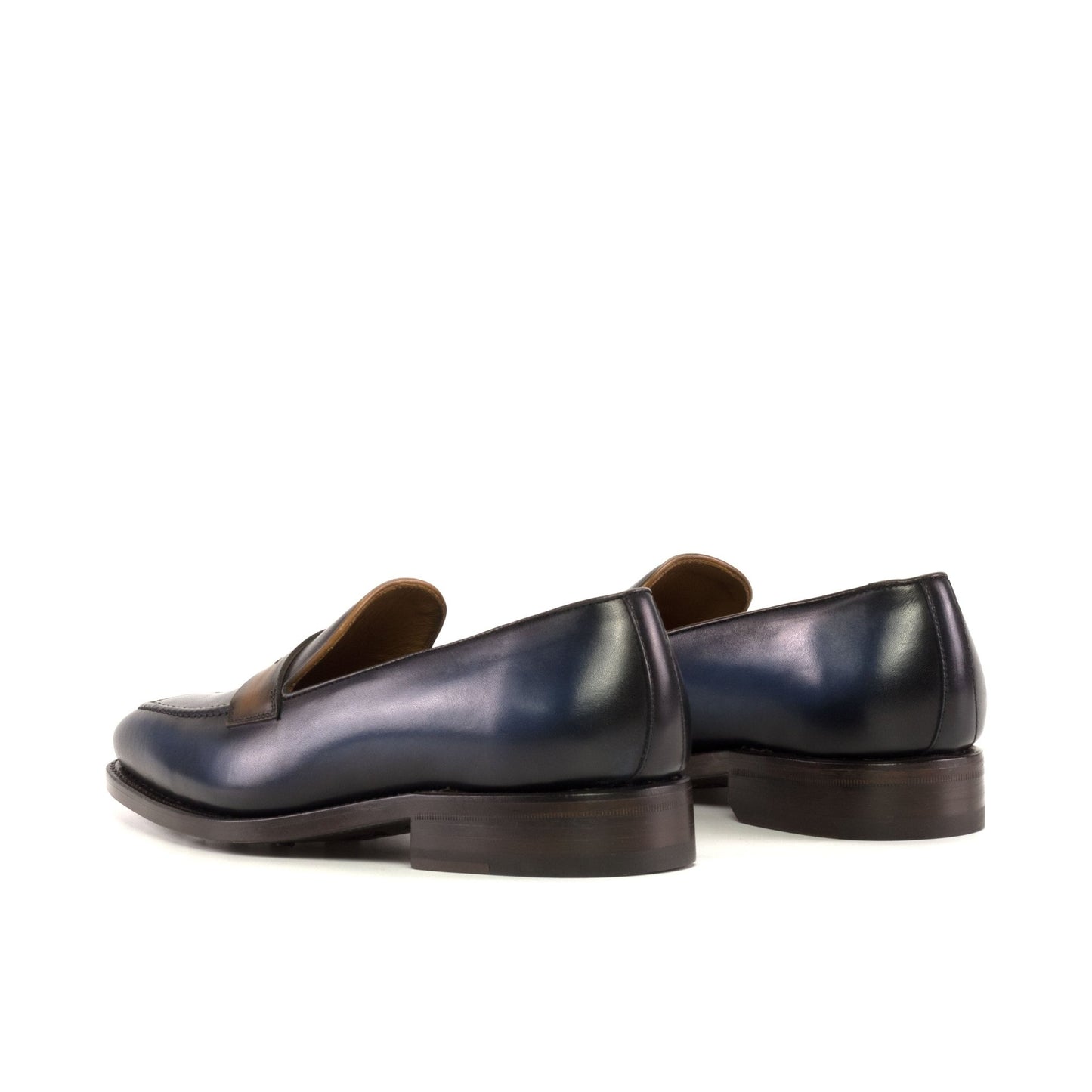Penny Loafer in Cognac and Navy Calf - Zatorres | Free Shipping on orders over $200