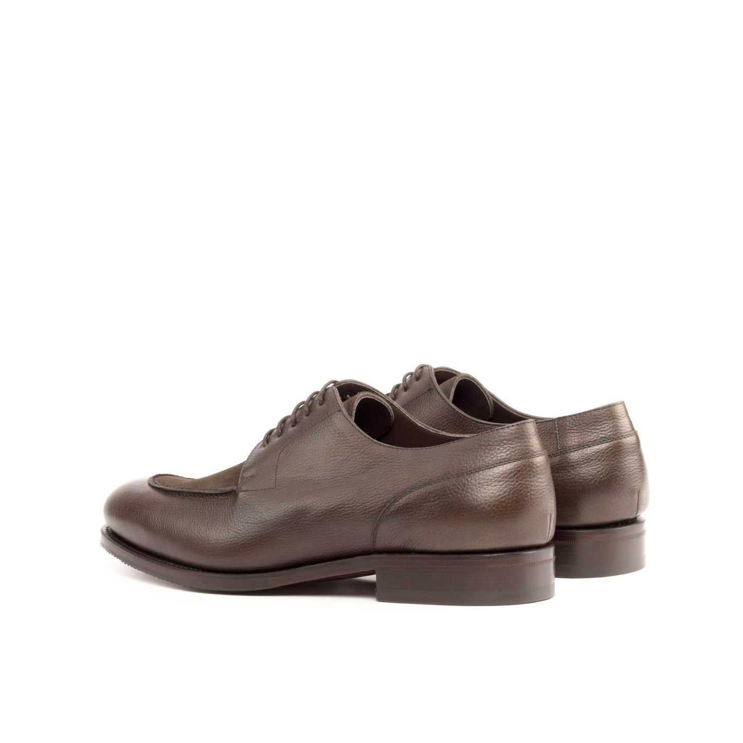 Split Toe Derby in Dark Brown Suede and Dark Brown Painted Full Grain Box Calf - Zatorres | Free Shipping on orders over $200