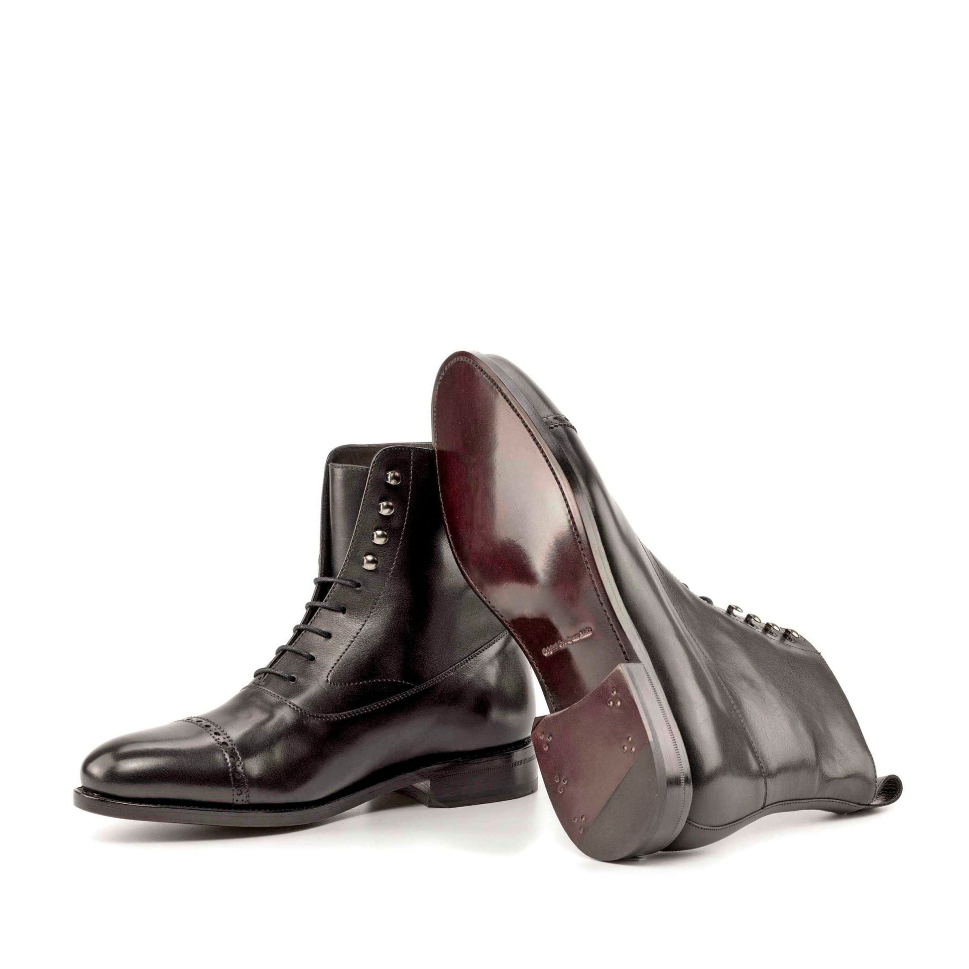 Balmoral Boot in Black Box Calf - Zatorres | Free Shipping on orders over $200