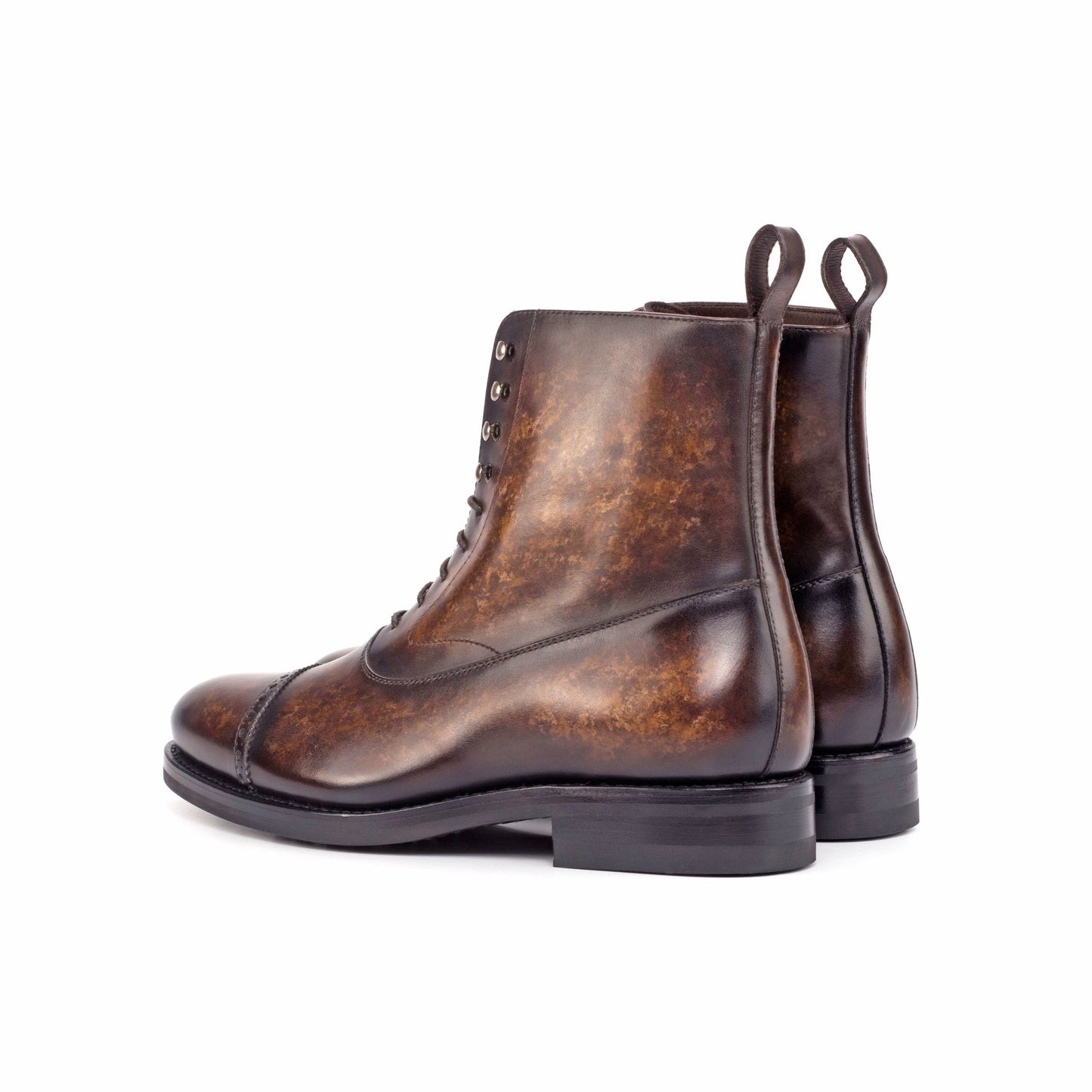 Balmoral Boot in Brown Marble Patina Box Calf - Zatorres | Free Shipping on orders over $200