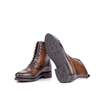 Balmoral Boot in Brown Marble Patina Box Calf - Zatorres | Free Shipping on orders over $200