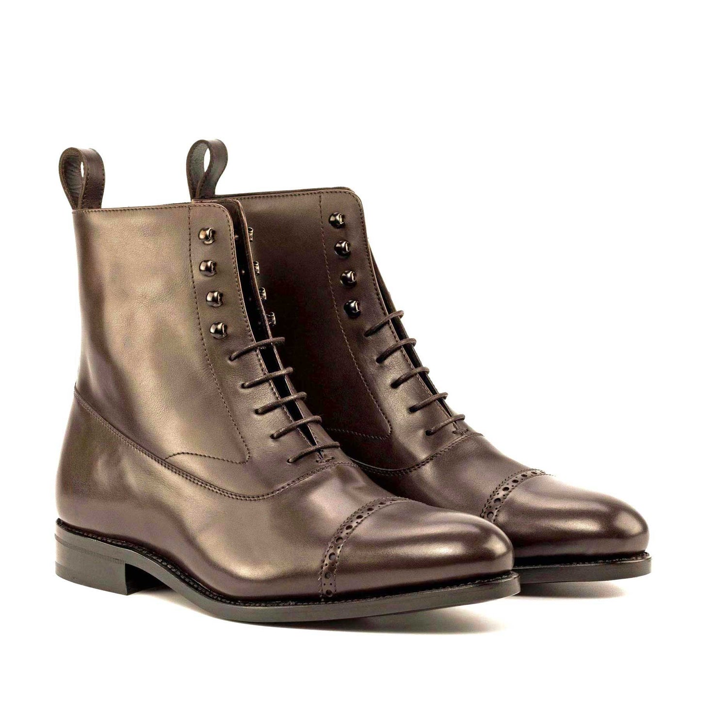 Balmoral Boot in Dark Brown Box Calf - Zatorres | Free Shipping on orders over $200