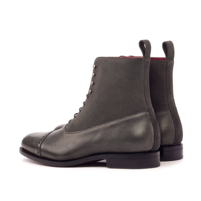 Balmoral Boot in Grey Suede and Gray Box Calf - Zatorres | Free Shipping on orders over $200