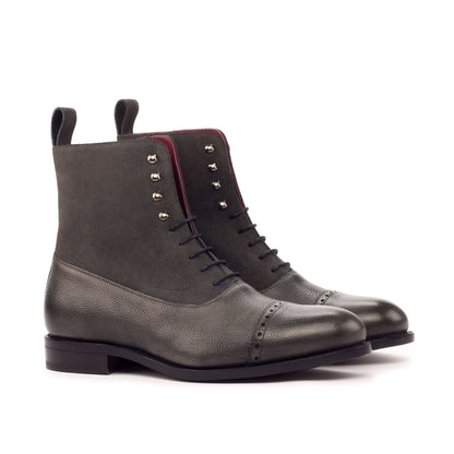 Balmoral Boot in Grey Suede and Gray Box Calf - Zatorres | Free Shipping on orders over $200