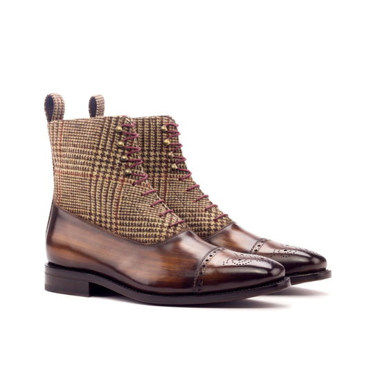 Balmoral Boot in Tweed and Brown Patina - Zatorres | Free Shipping on orders over $200