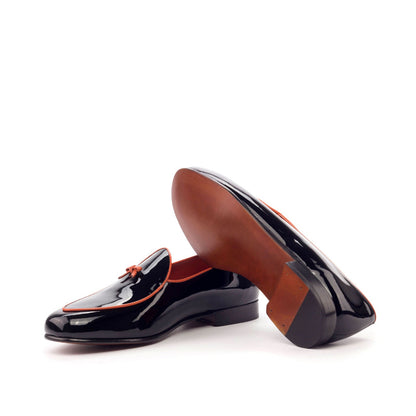 Belgian Slipper in Black Patent - Zatorres | Free Shipping on orders over $200