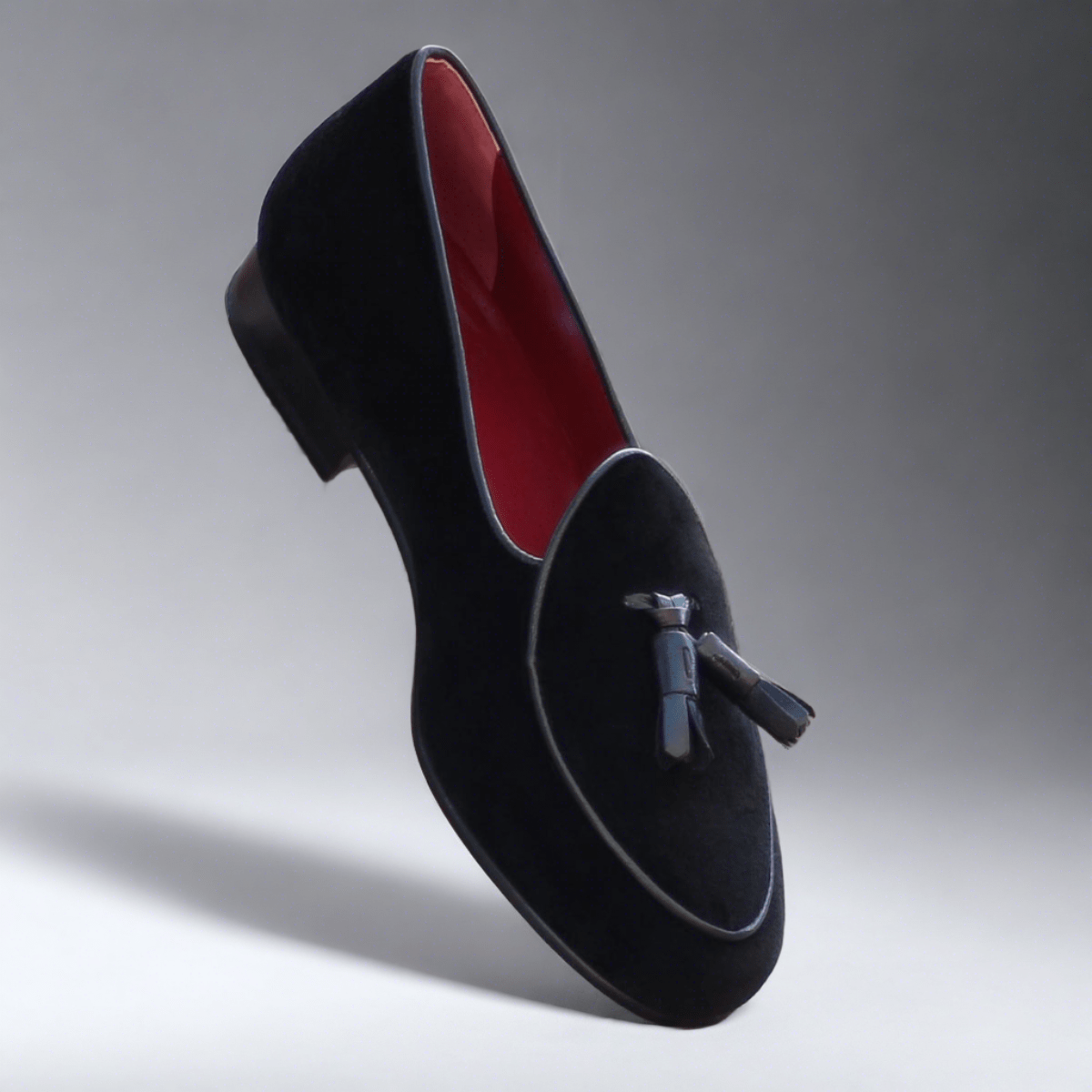 Belgian Slipper in Black Velvet - Zatorres | Free Shipping on orders over $200