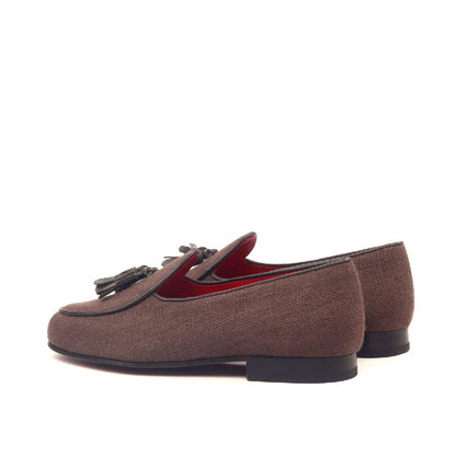 Belgian Slipper in Brown Linen - Zatorres | Free Shipping on orders over $200