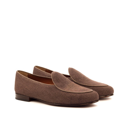 Belgian Slipper in Brown Linen - Zatorres | Free Shipping on orders over $200