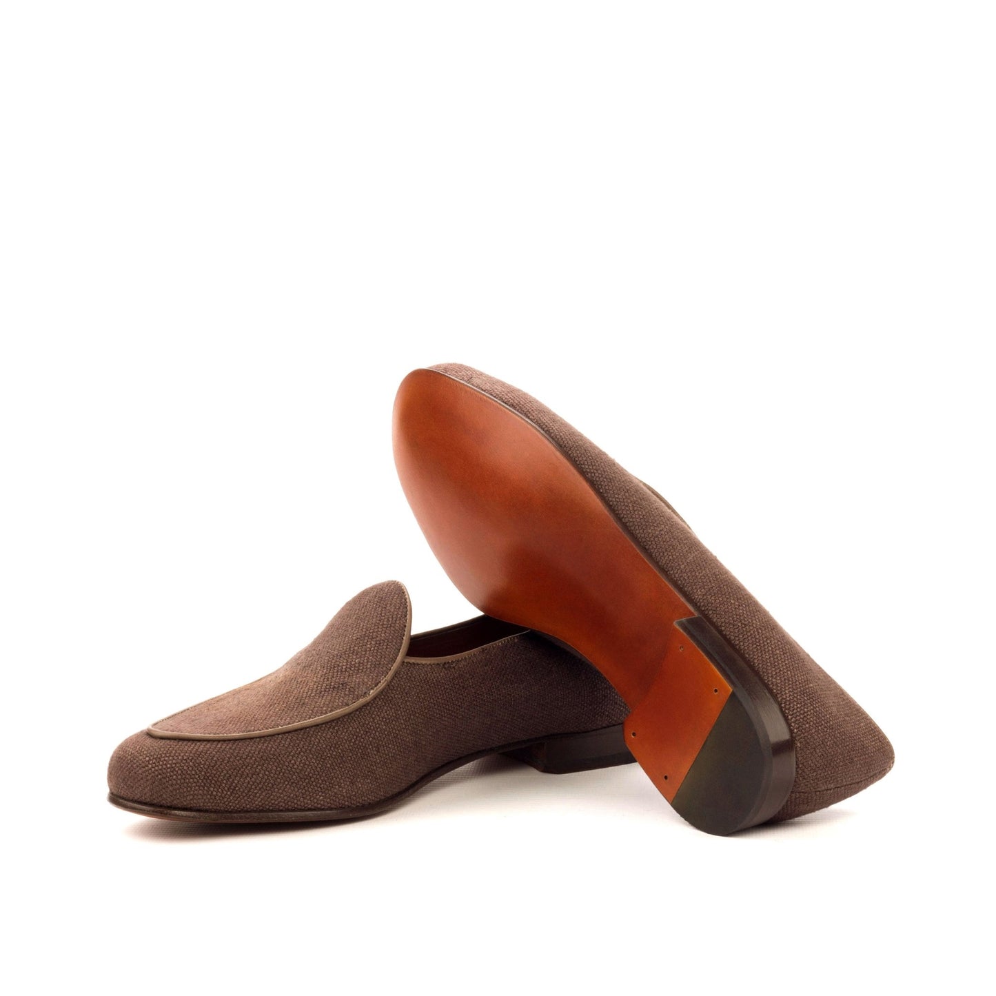 Belgian Slipper in Brown Linen - Zatorres | Free Shipping on orders over $200