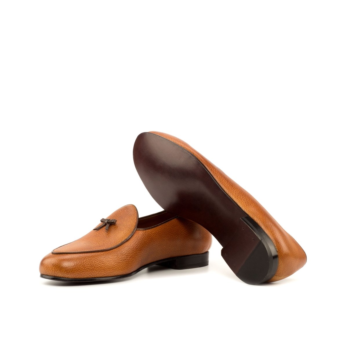 Belgian Slipper in Cognac Full Grain Box Calf - Zatorres | Free Shipping on orders over $200