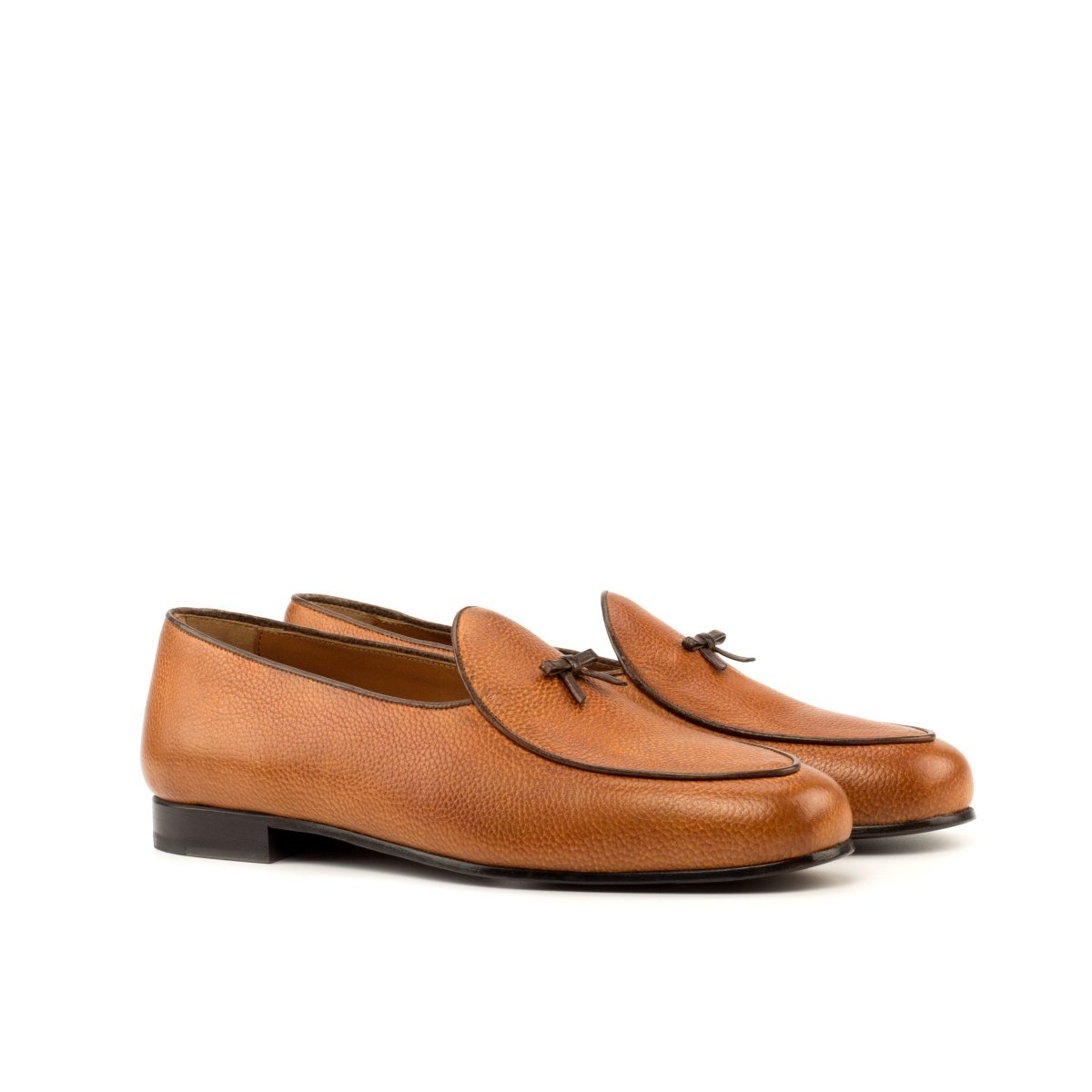 Belgian Slipper in Cognac Full Grain Box Calf - Zatorres | Free Shipping on orders over $200