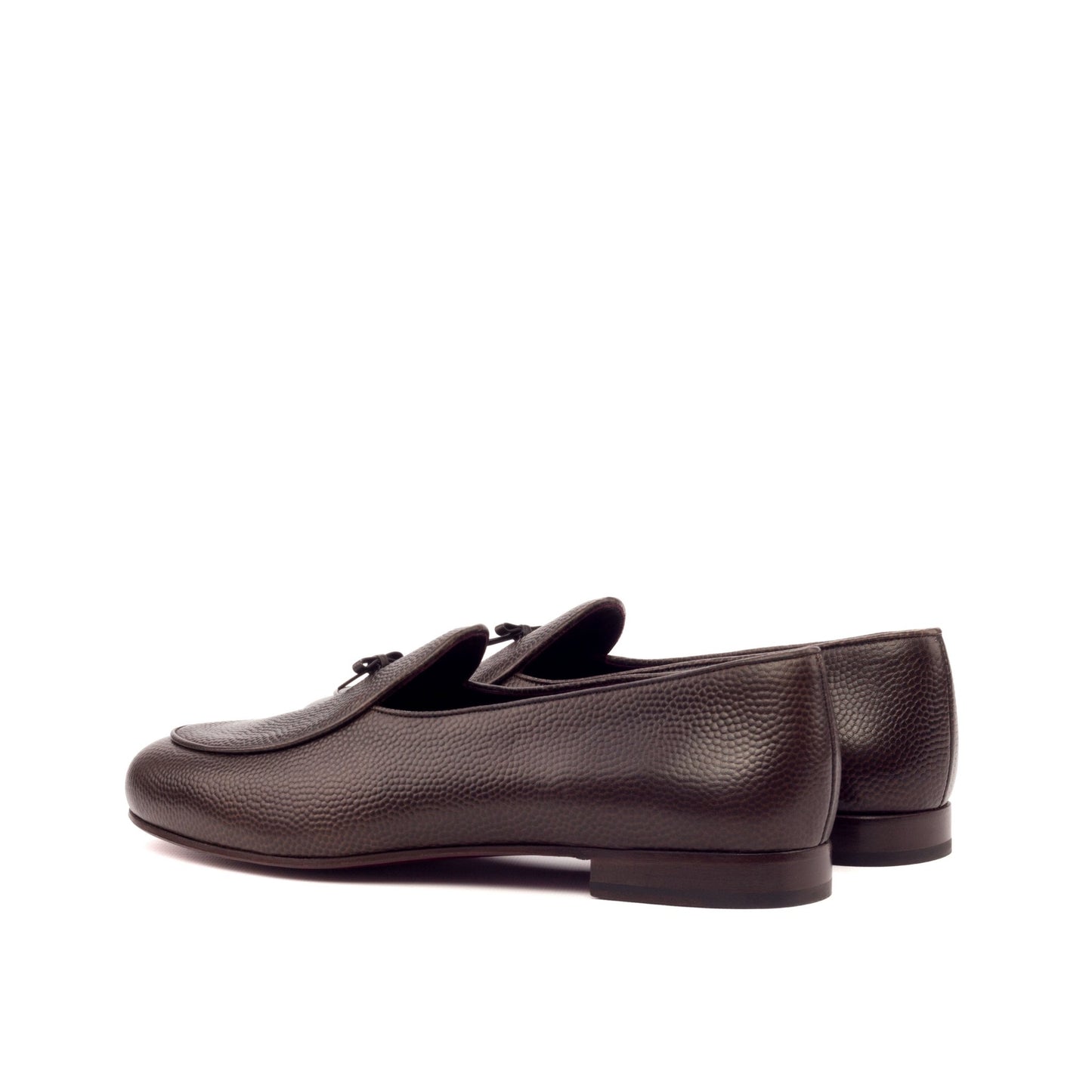 Belgian Slipper in Dark Brown Pebble Grain Calf - Zatorres | Free Shipping on orders over $200