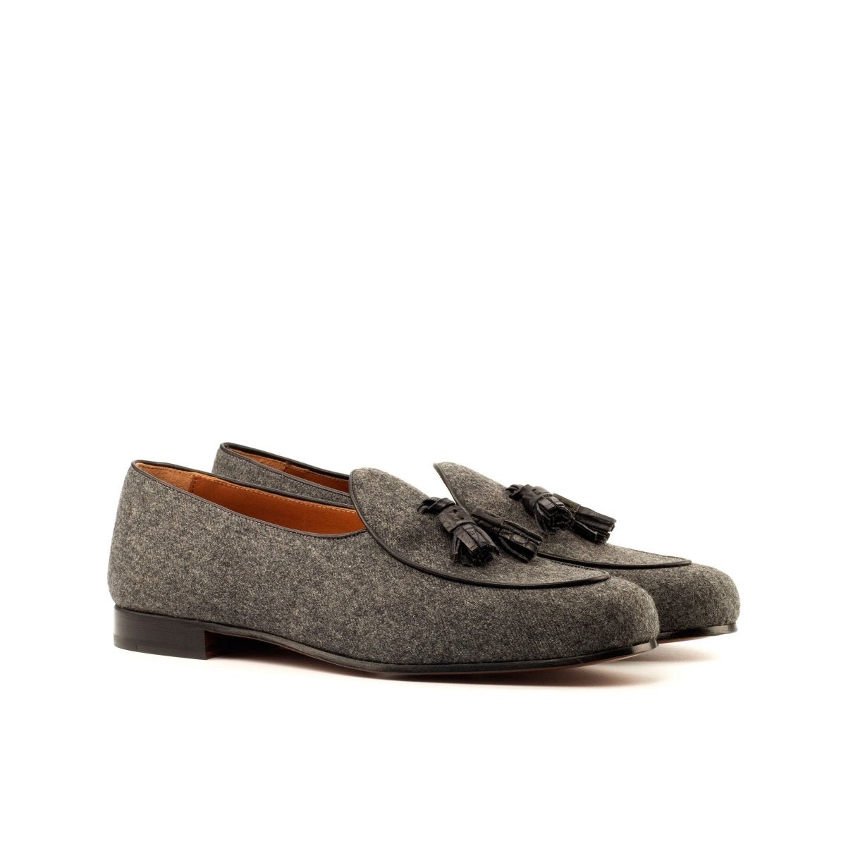 Belgian Slipper in Dark Grey Flannel - Zatorres | Free Shipping on orders over $200