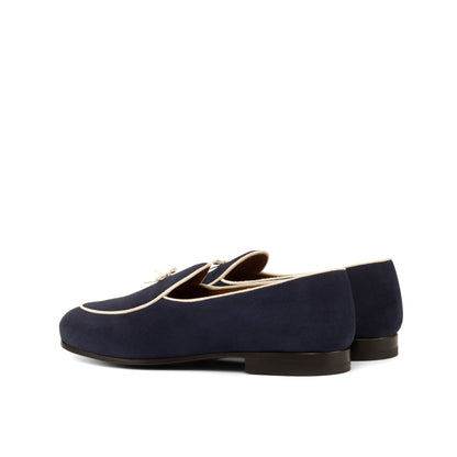 Belgian Slipper in Navy Suede and White Suede - Zatorres | Free Shipping on orders over $200