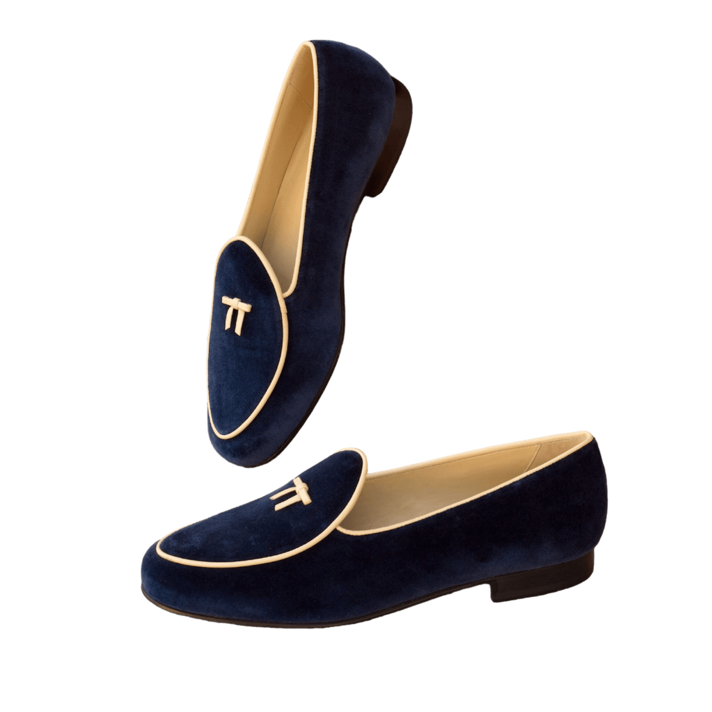 Belgian Slipper in Navy Velvet - Zatorres | Free Shipping on orders over $200