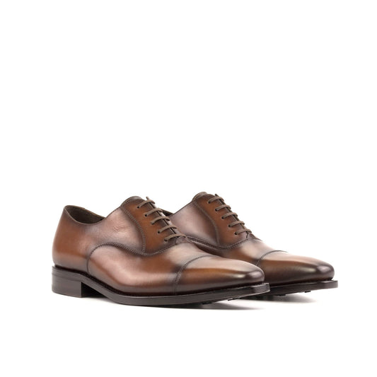 Cap Toe Oxford in Burnished Medium Brown Box Calf - Zatorres | Free Shipping on orders over $200