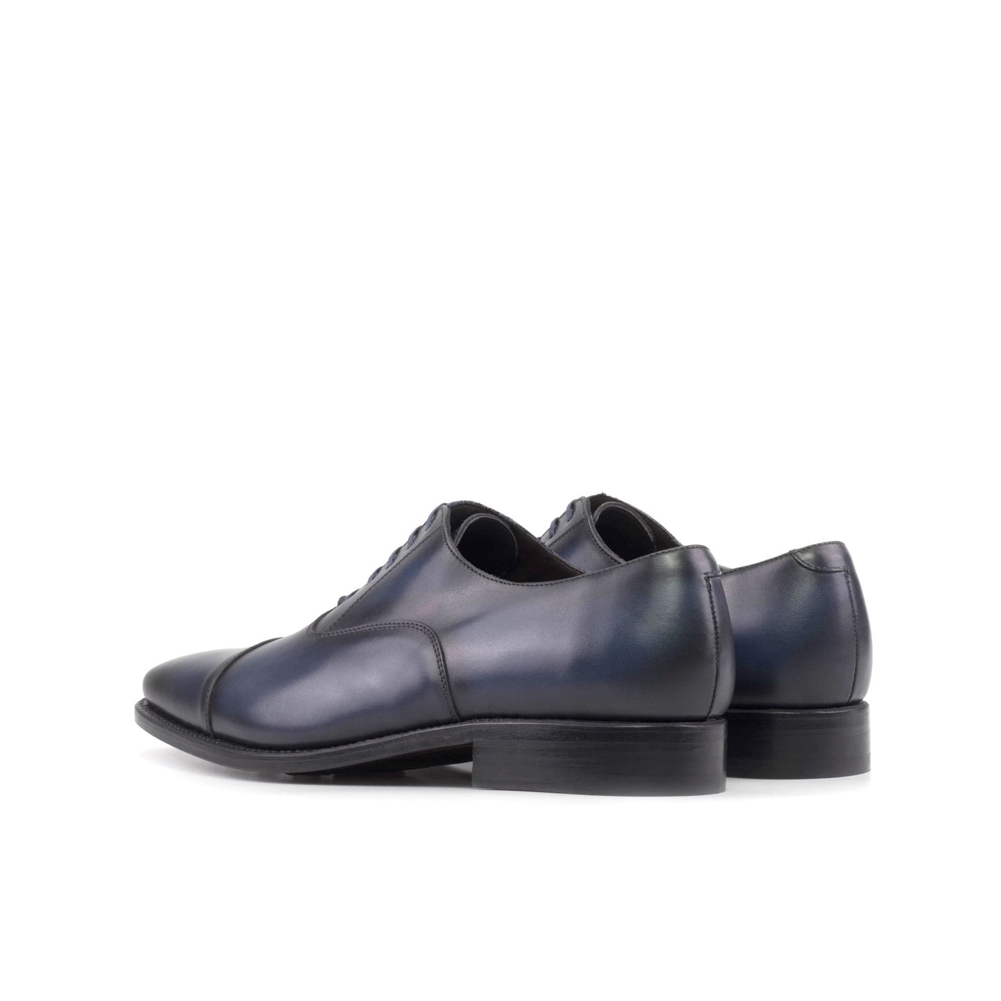 Cap Toe Oxford in Burnished Navy Box Calf - Zatorres | Free Shipping on orders over $200