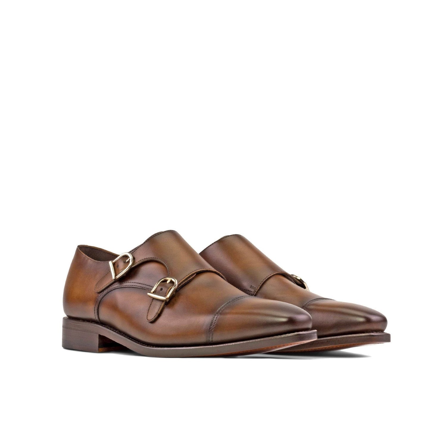 Double Monk in Medium Brown Box Calf - Zatorres | Free Shipping on orders over $200