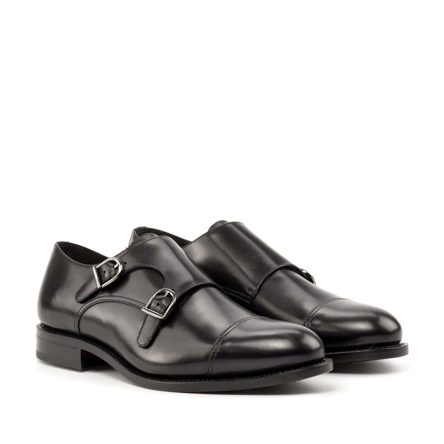 Double Monk Strap in Black Box Calf - Zatorres | Free Shipping on orders over $200