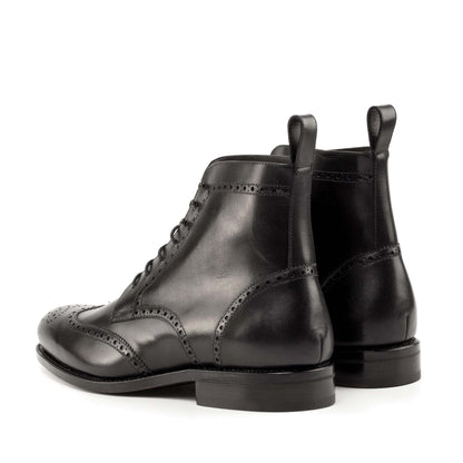 Full Brogue Boot in Black Box Calf - Zatorres | Free Shipping on orders over $200