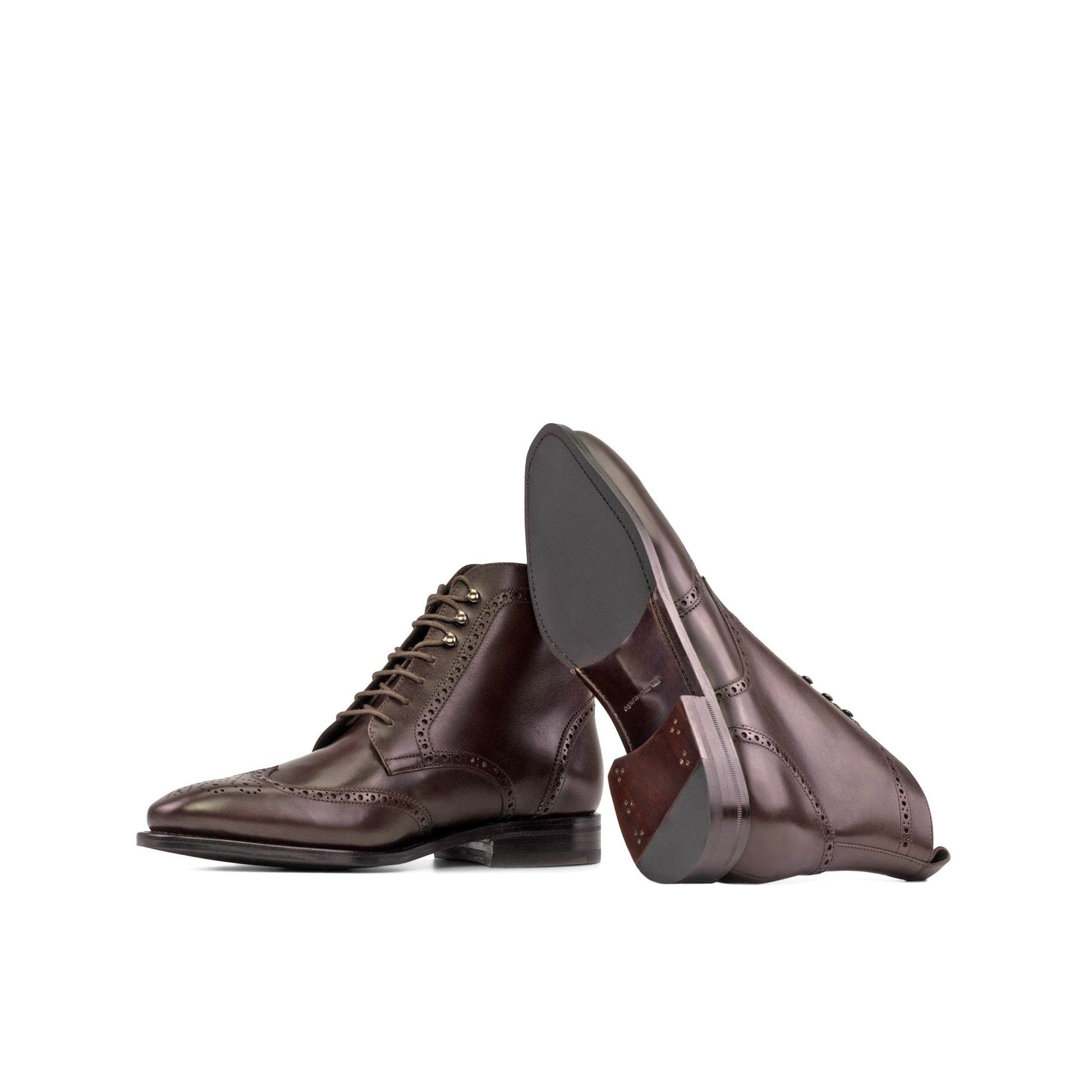 Full Brogue Boot in Burgundy Box Calf - Zatorres | Free Shipping on orders over $200