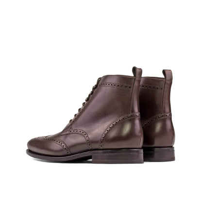 Full Brogue Boot in Burgundy Box Calf - Zatorres | Free Shipping on orders over $200