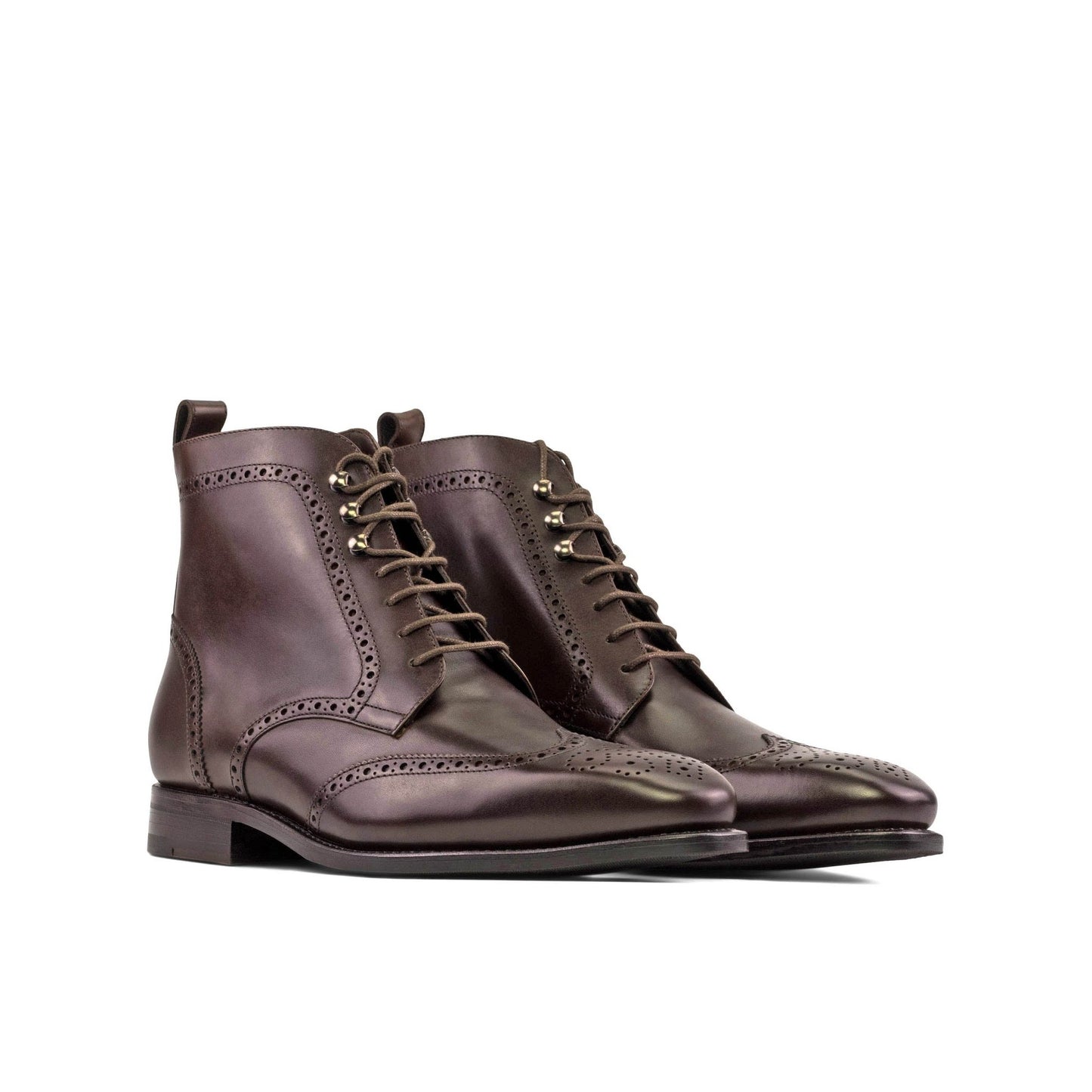 Full Brogue Boot in Burgundy Box Calf - Zatorres | Free Shipping on orders over $200