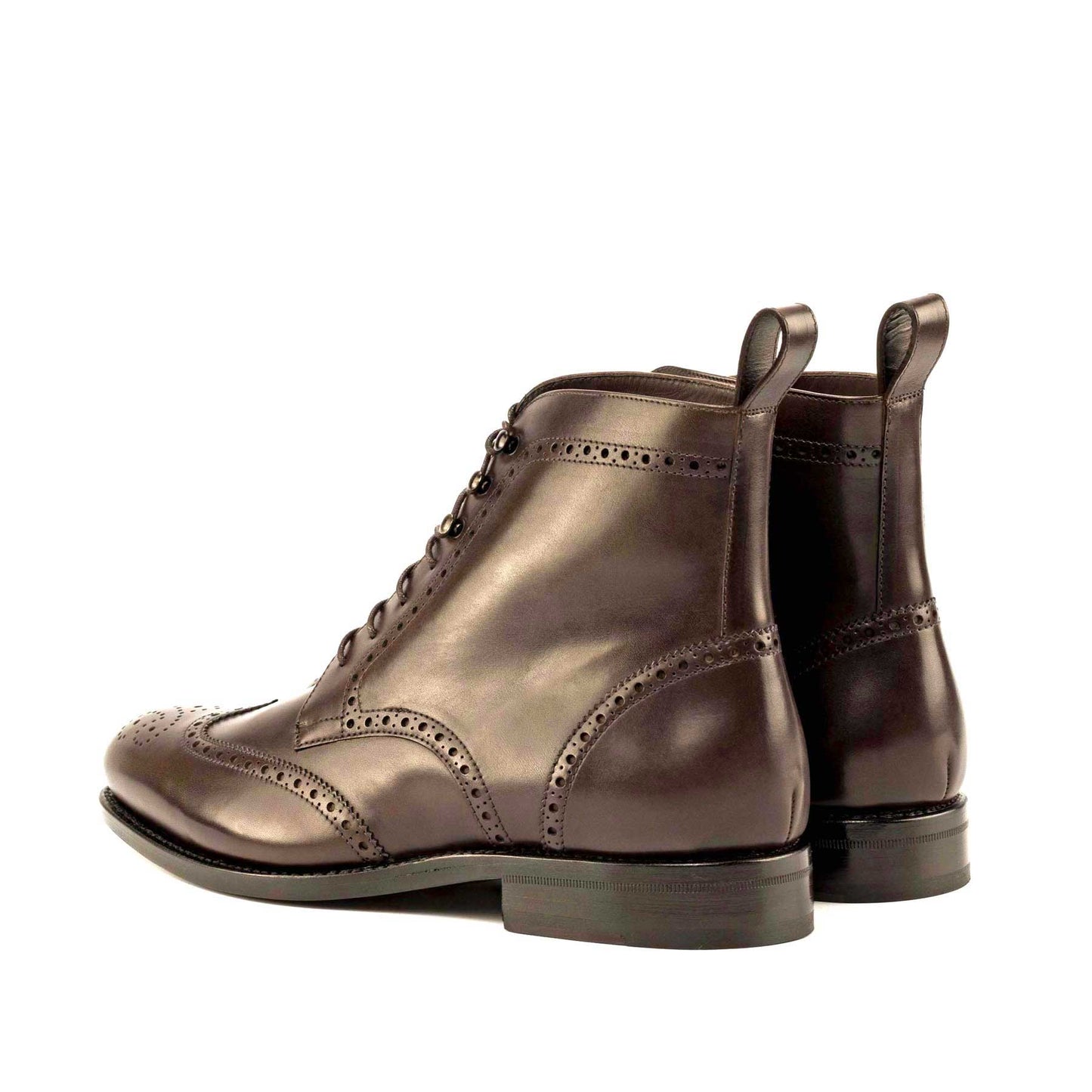 Full Brogue Boot in Dark Brown Box Calf - Zatorres | Free Shipping on orders over $200