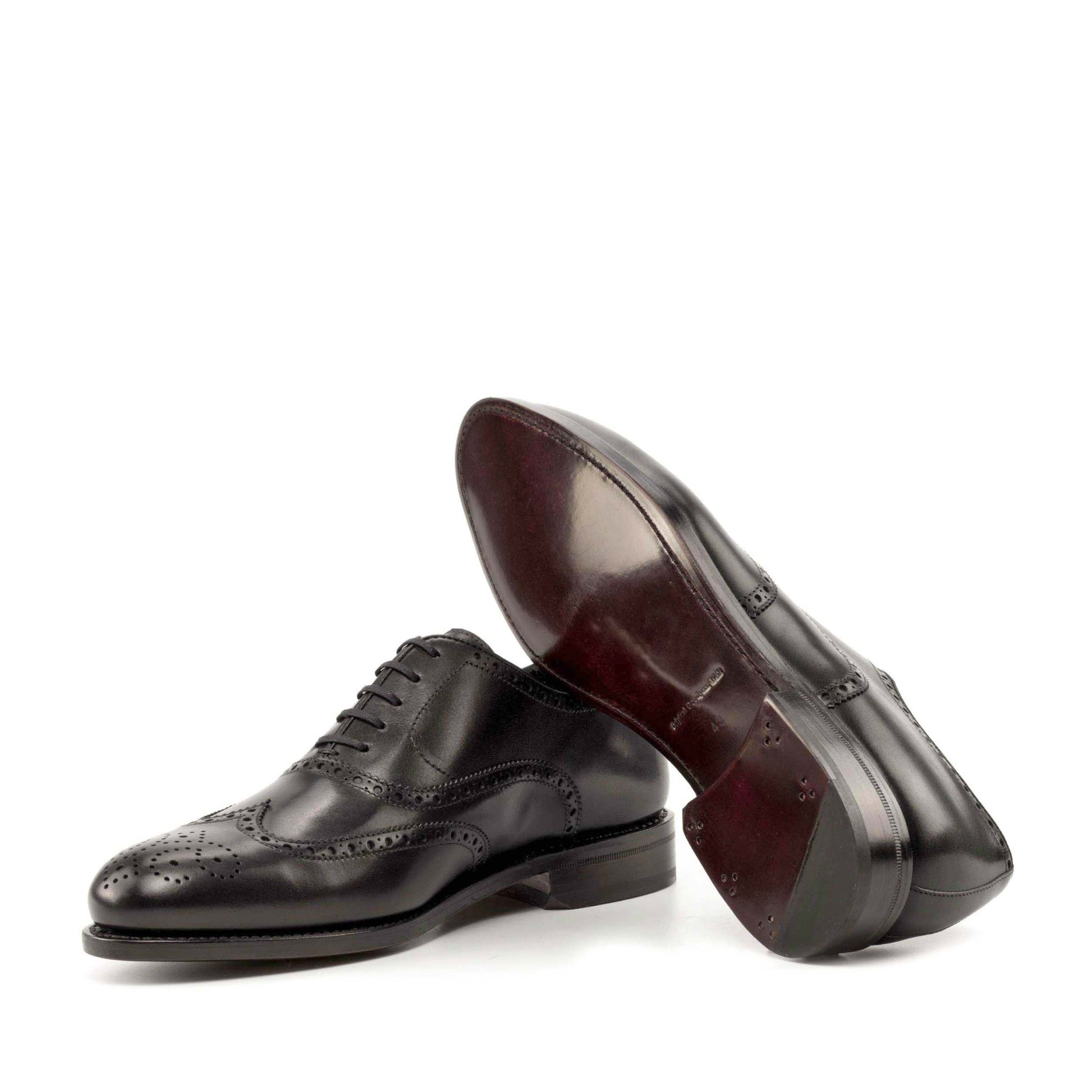Full Brogue Oxford in Black Box Calf - Zatorres | Free Shipping on orders over $200