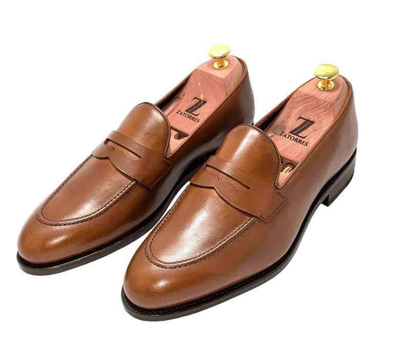 Penny Loafer in Medium Brown Box Calf - Zatorres | Free Shipping on orders over $200