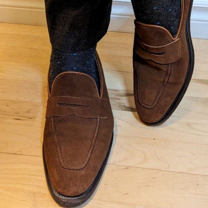 Penny Loafer in Medium Brown Suede - Zatorres | Free Shipping on orders over $200