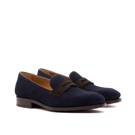 Penny Loafer in Navy and Brown Suede - Zatorres | Free Shipping on orders over $200