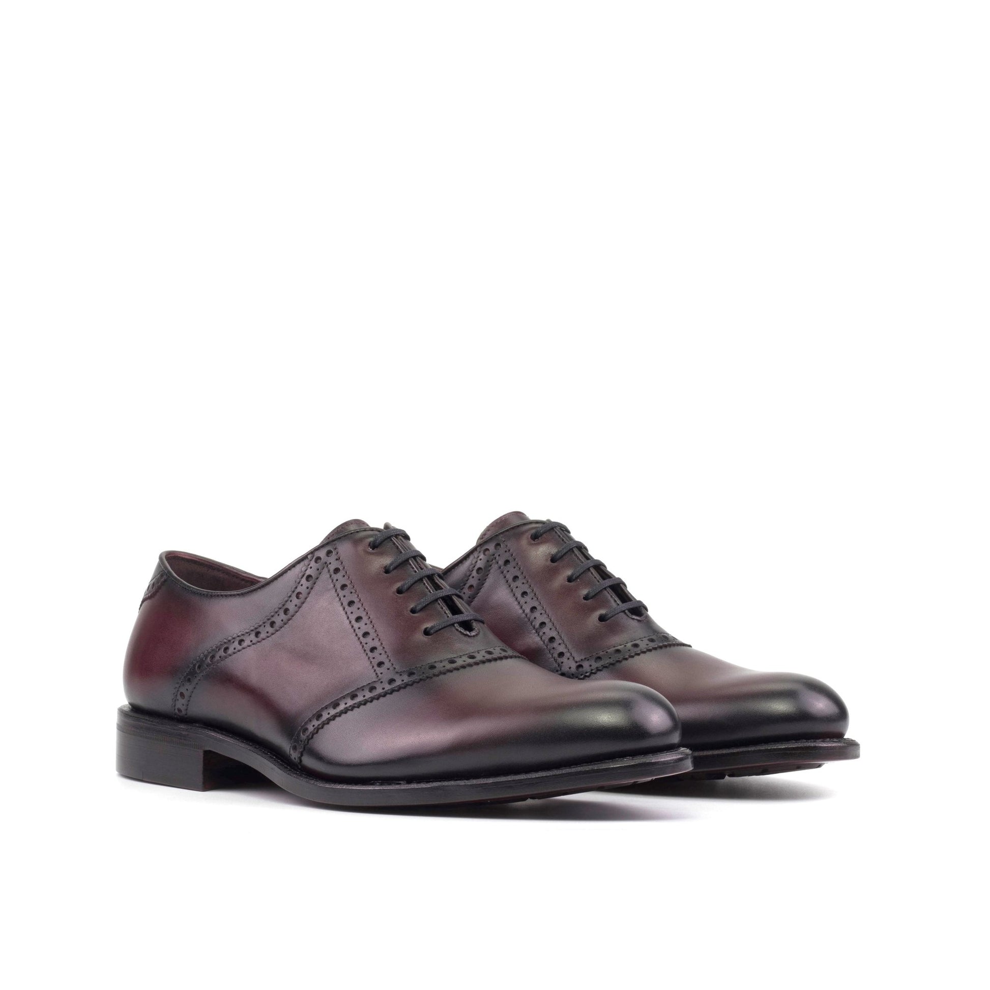 Saddle Shoes in Burnished Oxblood Box Calf - Zatorres | Free Shipping on orders over $200