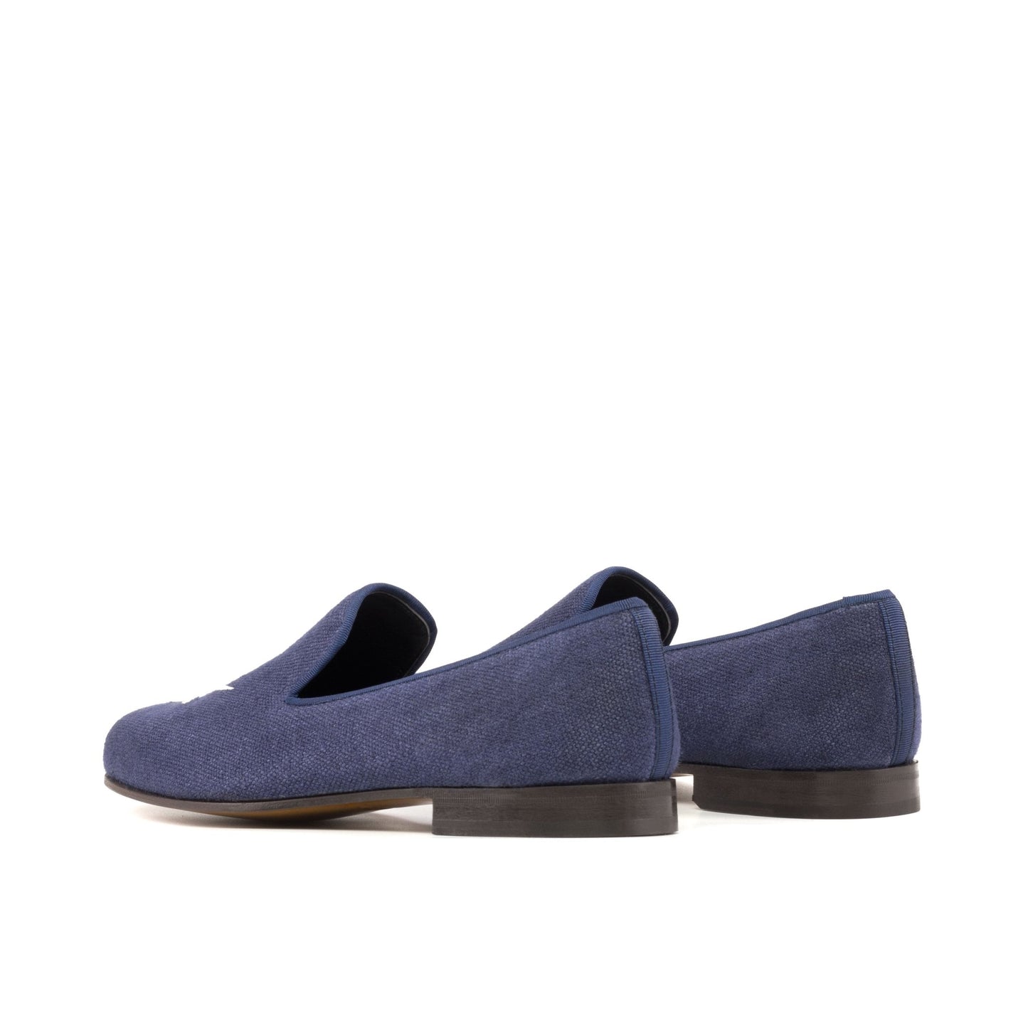 Santiago Slipper in Navy Linen - Zatorres | Free Shipping on orders over $200