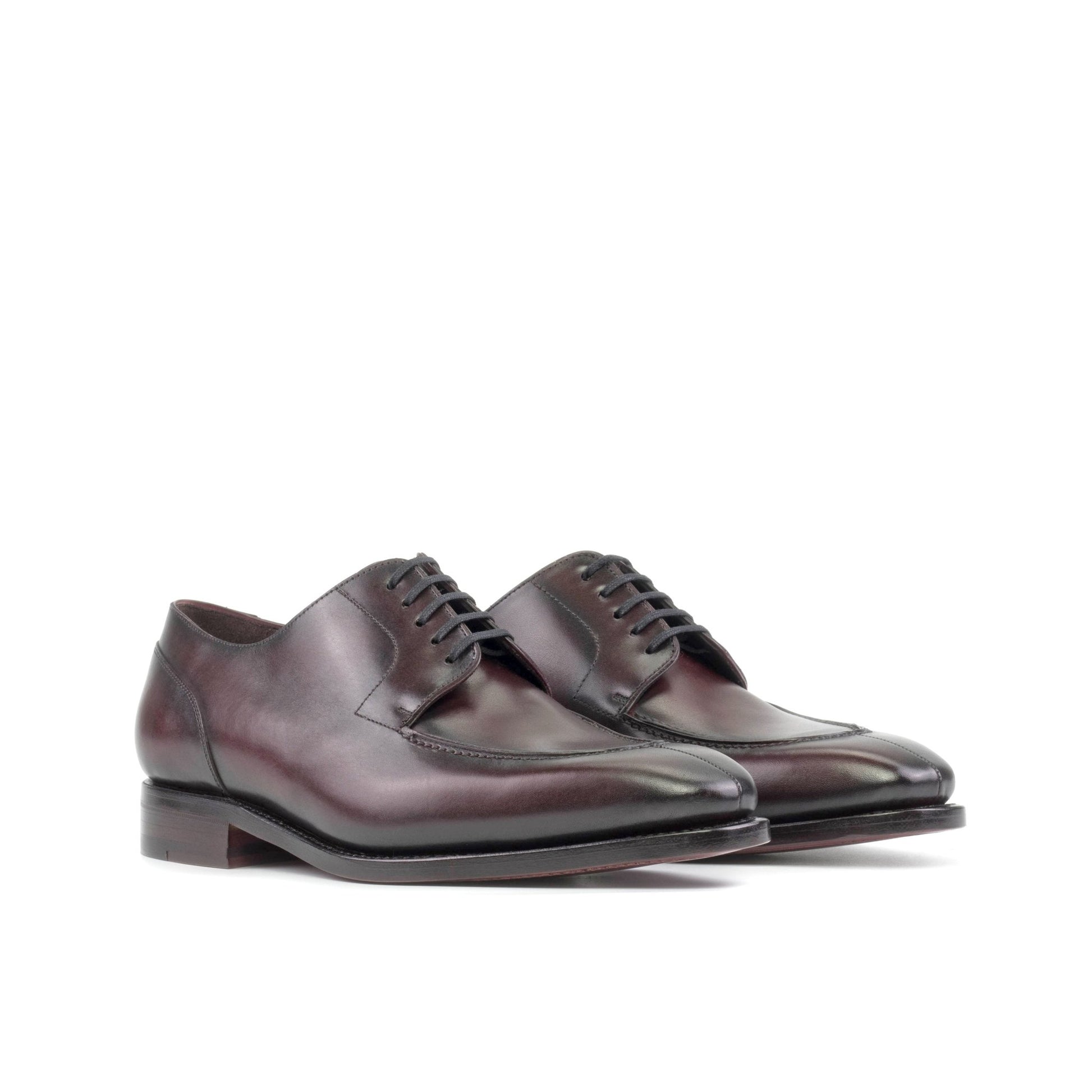 Split Toe Derby in Burgundy Box Calf - Zatorres | Free Shipping on orders over $200