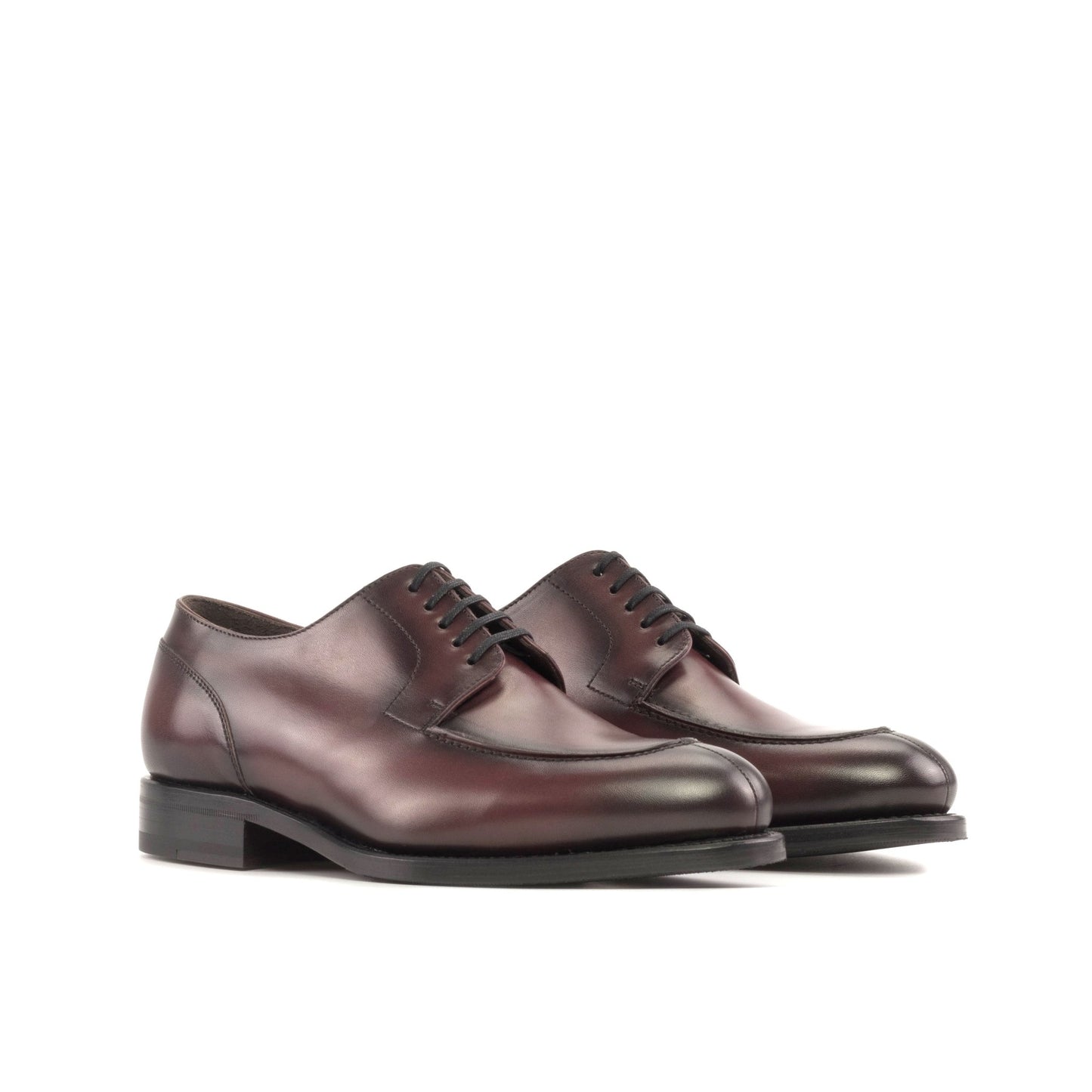 Split Toe Derby in Burnished Burgundy Box Calf - Zatorres | Free Shipping on orders over $200