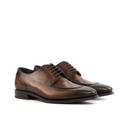 Split Toe Derby in Burnished Hickory Brown Box Calf - Zatorres | Free Shipping on orders over $200