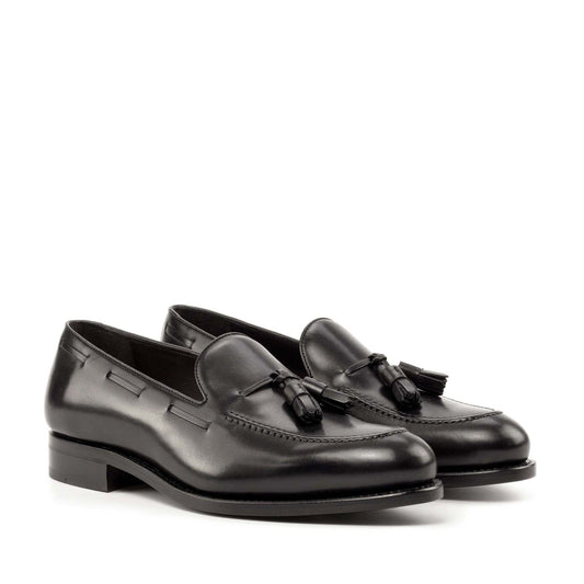 Tassel Loafer in Black Box Calf - Zatorres | Free Shipping on orders over $200