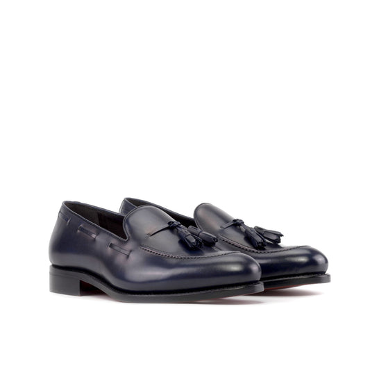 Tassel Loafer in Navy Box Calf - Zatorres | Free Shipping on orders over $200