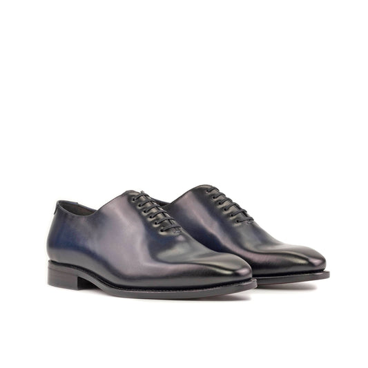 Wholecut Oxford in Burnished Navy Blue Box Calf - Zatorres | Free Shipping on orders over $200