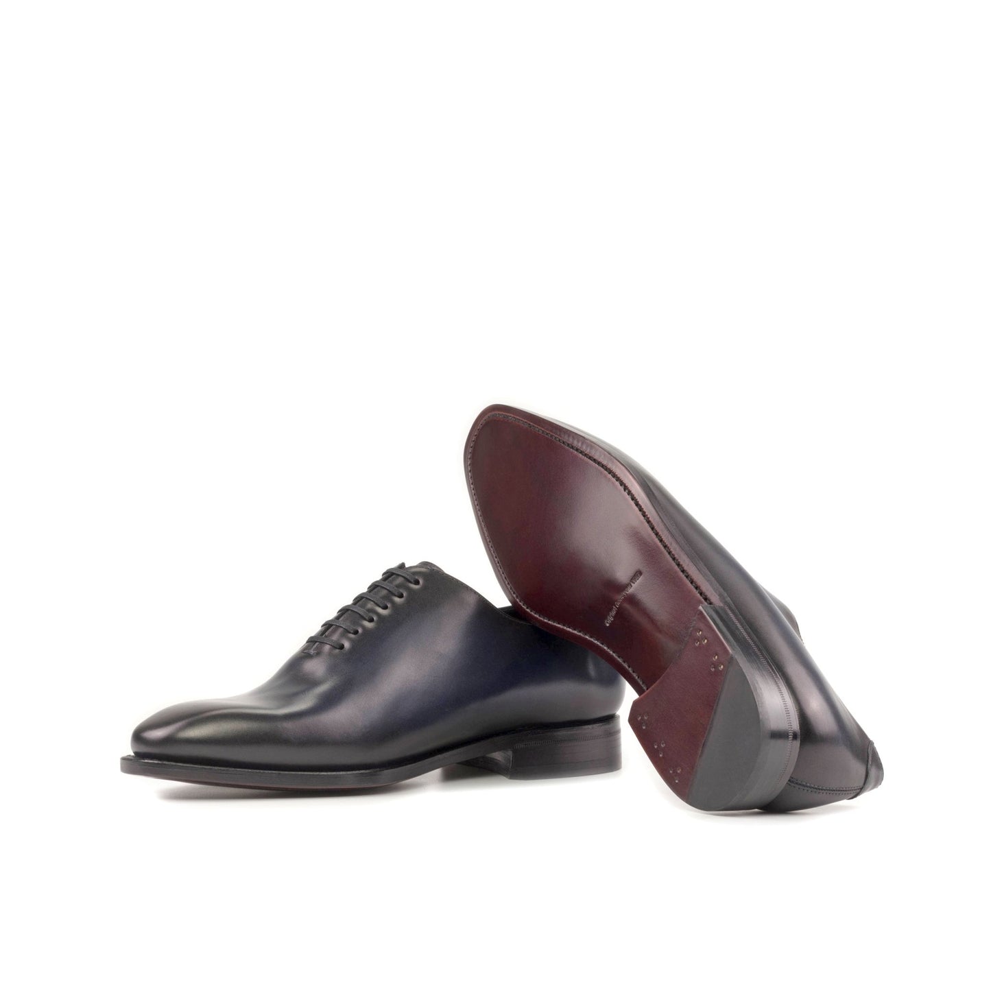 Wholecut Oxford in Burnished Navy Blue Box Calf - Zatorres | Free Shipping on orders over $200